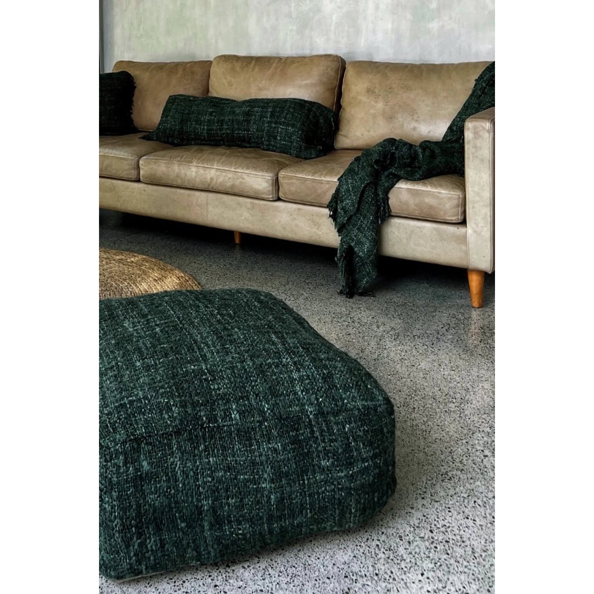The Oh My Gee Pouffe – vihreä puuvillapouf