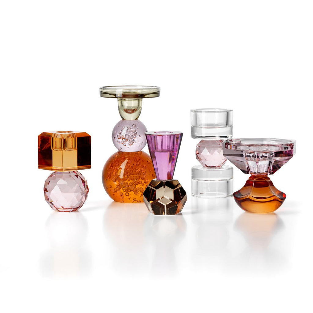 The Citrine & Rose Quartz Candle Holder – pinkki lasikynttilänjalka