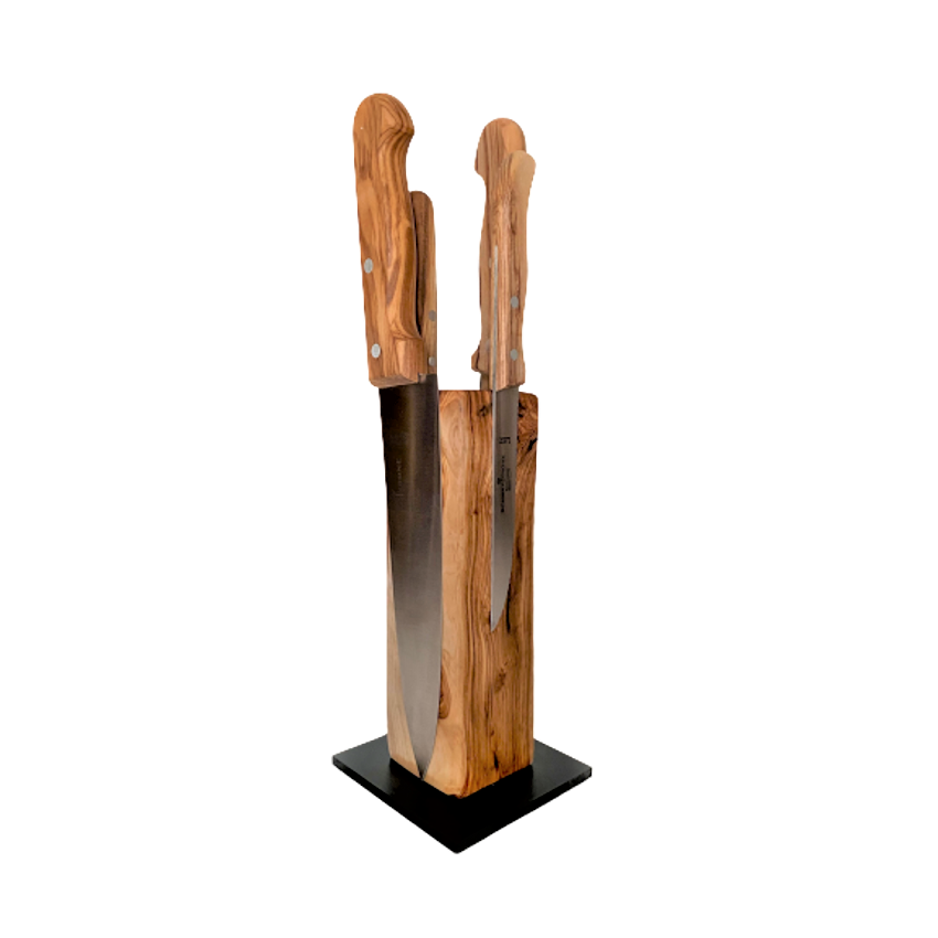Oliivipuinen magneettinen veitsiteline – TOWER, 20 cm