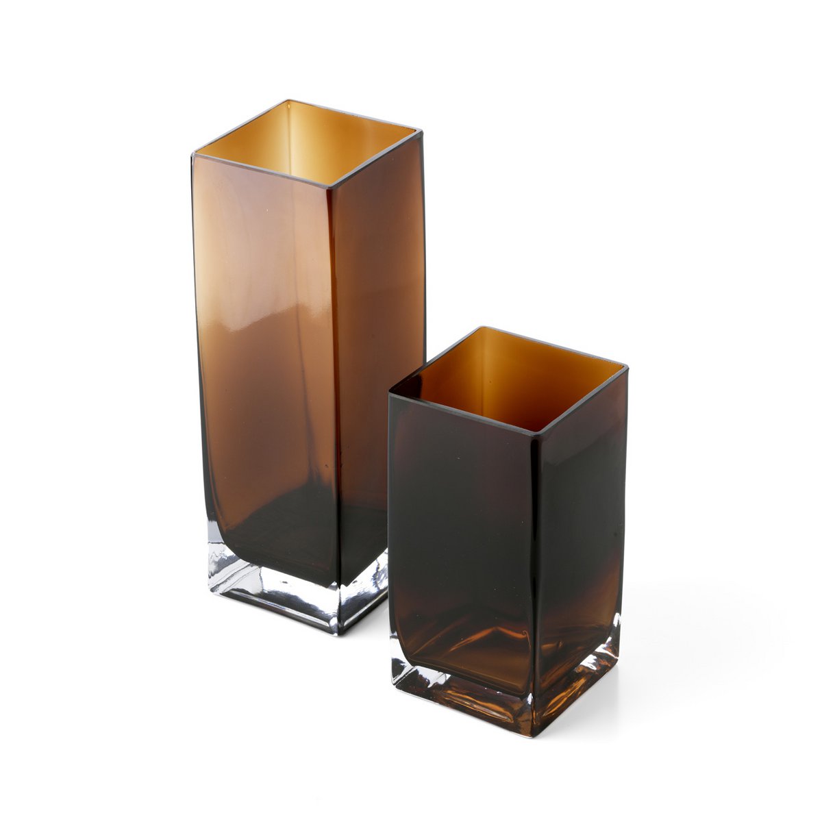 The Amber Cuboid Vase – meripihkan sävyinen lasimaljakko