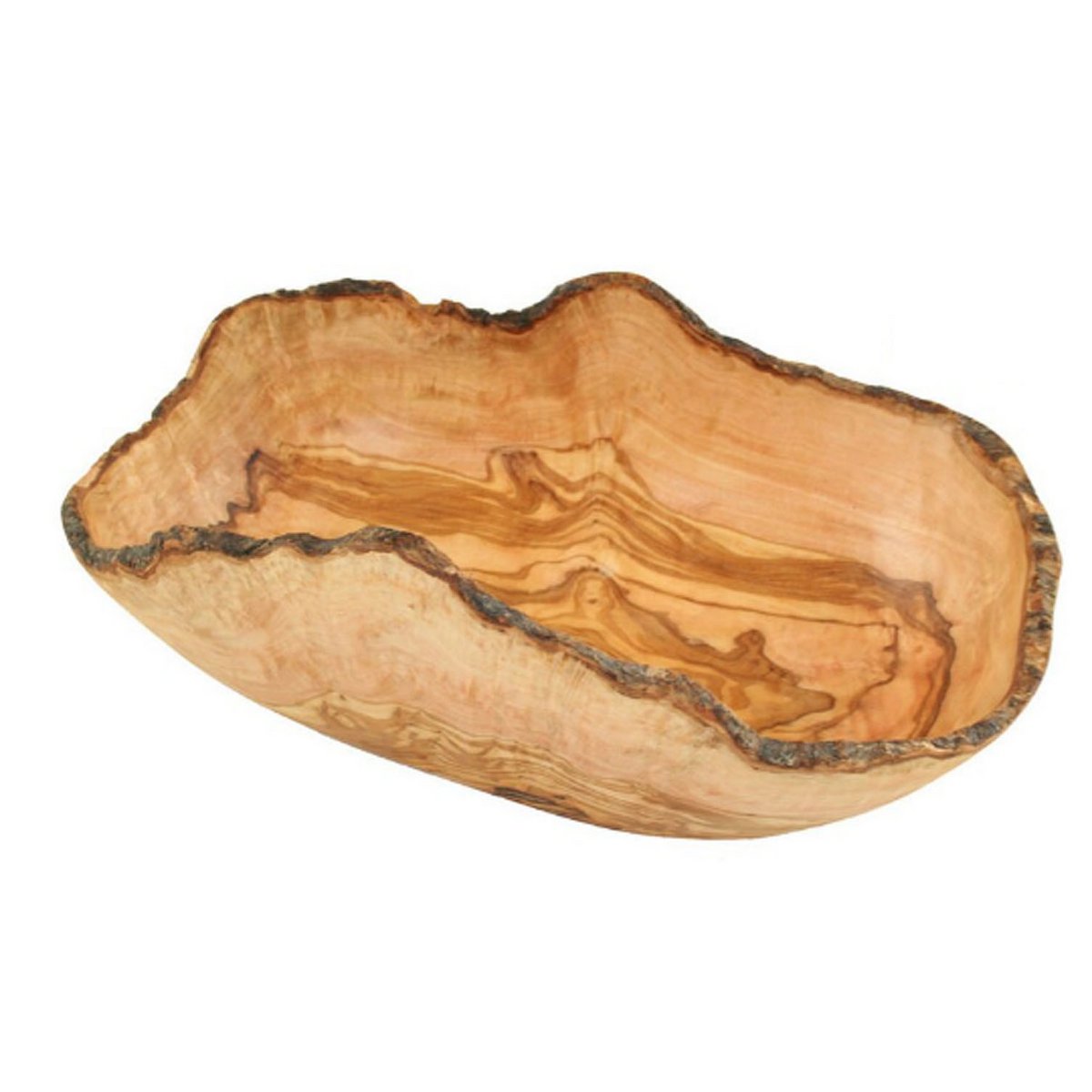 Olivenholz-erleben oliivipuinen tarjoilukulho – 30–33 cm