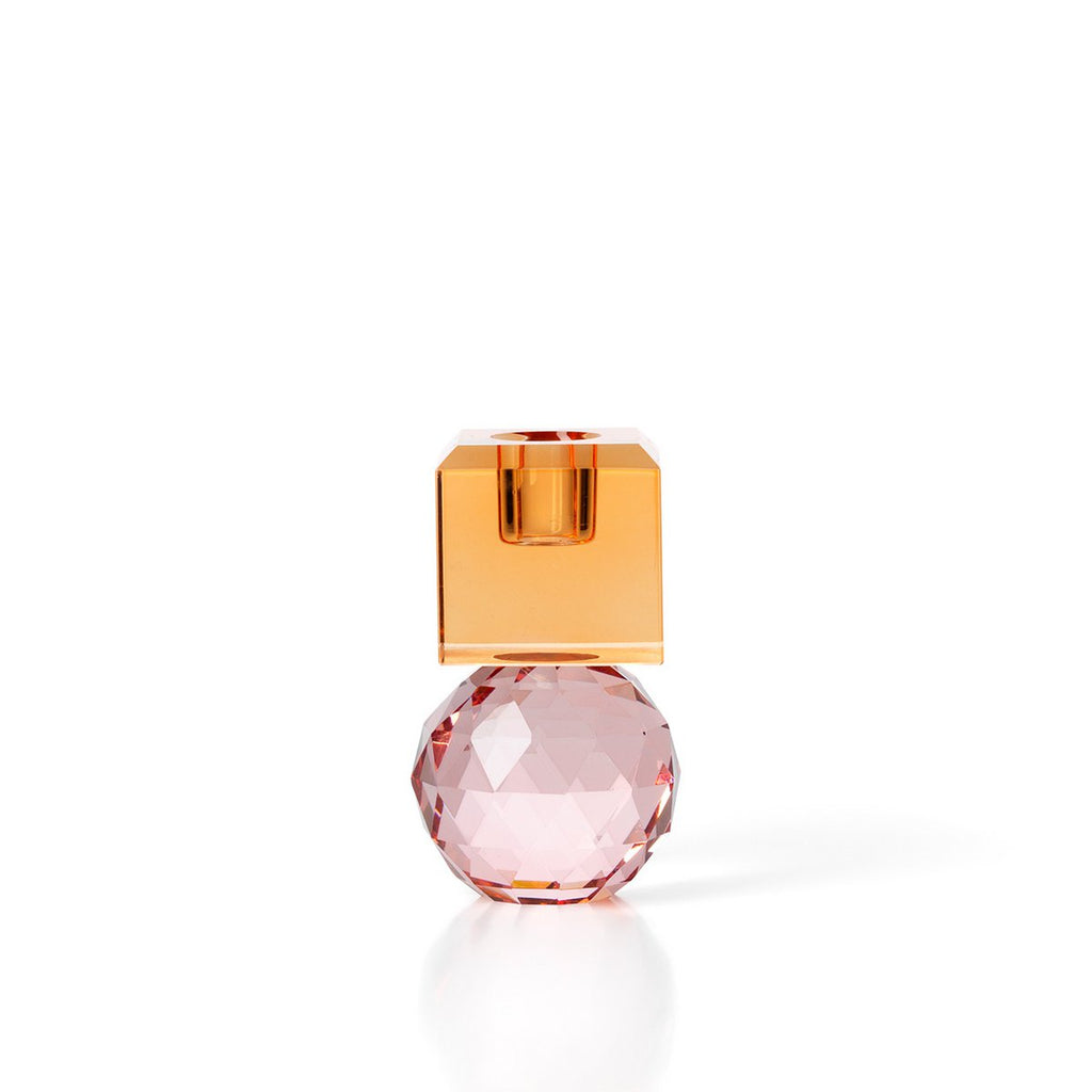 The Citrine & Rose Quartz Candle Holder – pinkki lasikynttilänjalka