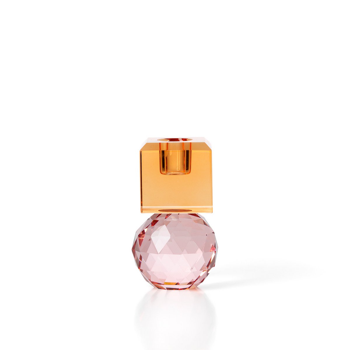 The Citrine & Rose Quartz Candle Holder – pinkki lasikynttilänjalka