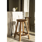 The Shibori Bar Stool – käsintehty tiikkijakkara