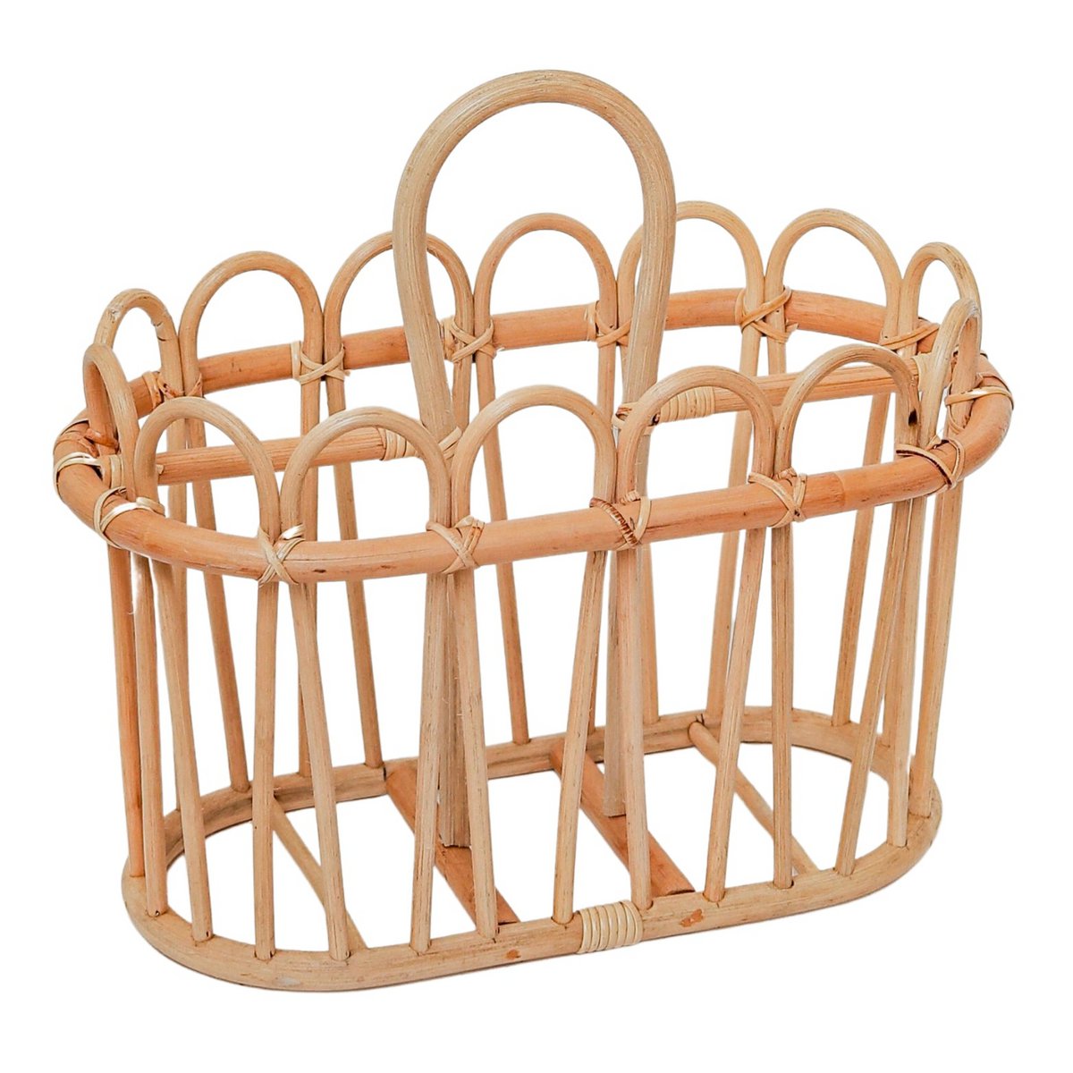Käsintehty Kuno-lehtikori – rottinkia, 40 × 20 × 26 cm