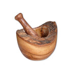 Oliivipuinen mortteli ja survin – Rustic, Ø 12 cm