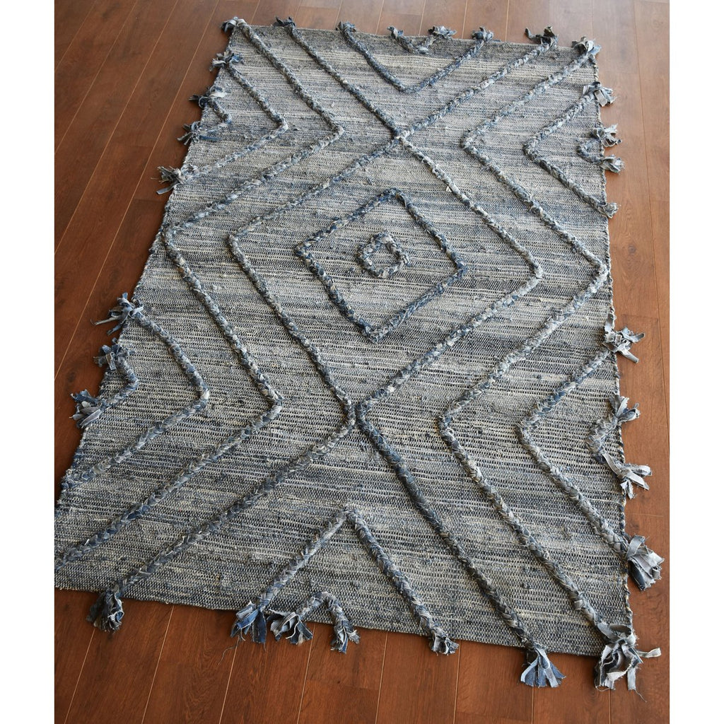 VIVARAISE Worgan Denim -matto, sininen ja luonnonvalkoinen 120 × 180 cm
