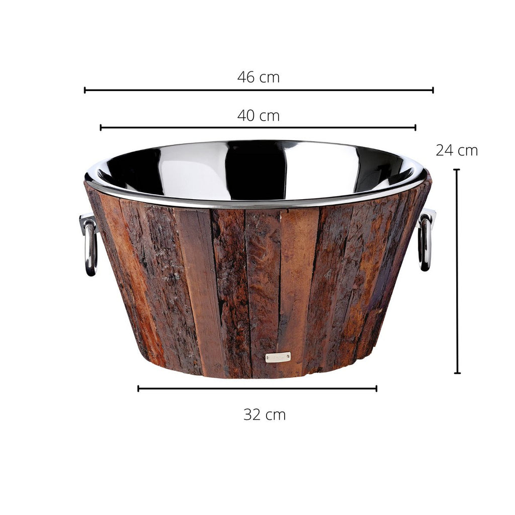 EDZARD Montgomery samppanjacooleri 47 cm – teakpuu ja ruostumaton teräs