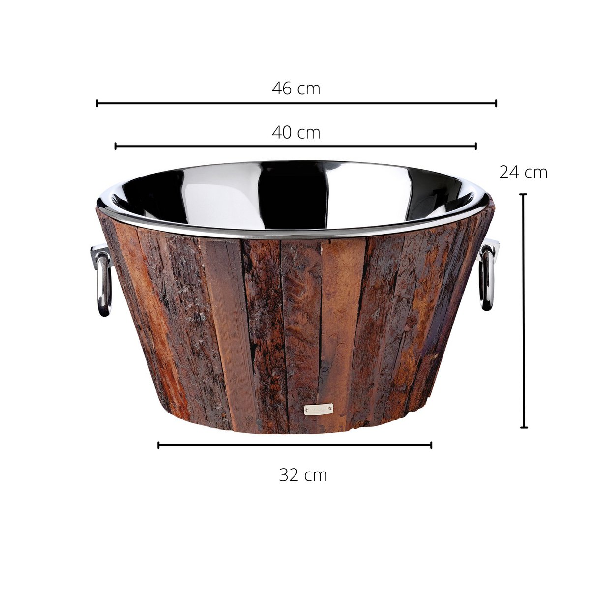 EDZARD Montgomery samppanjacooleri 47 cm – teakpuu ja ruostumaton teräs