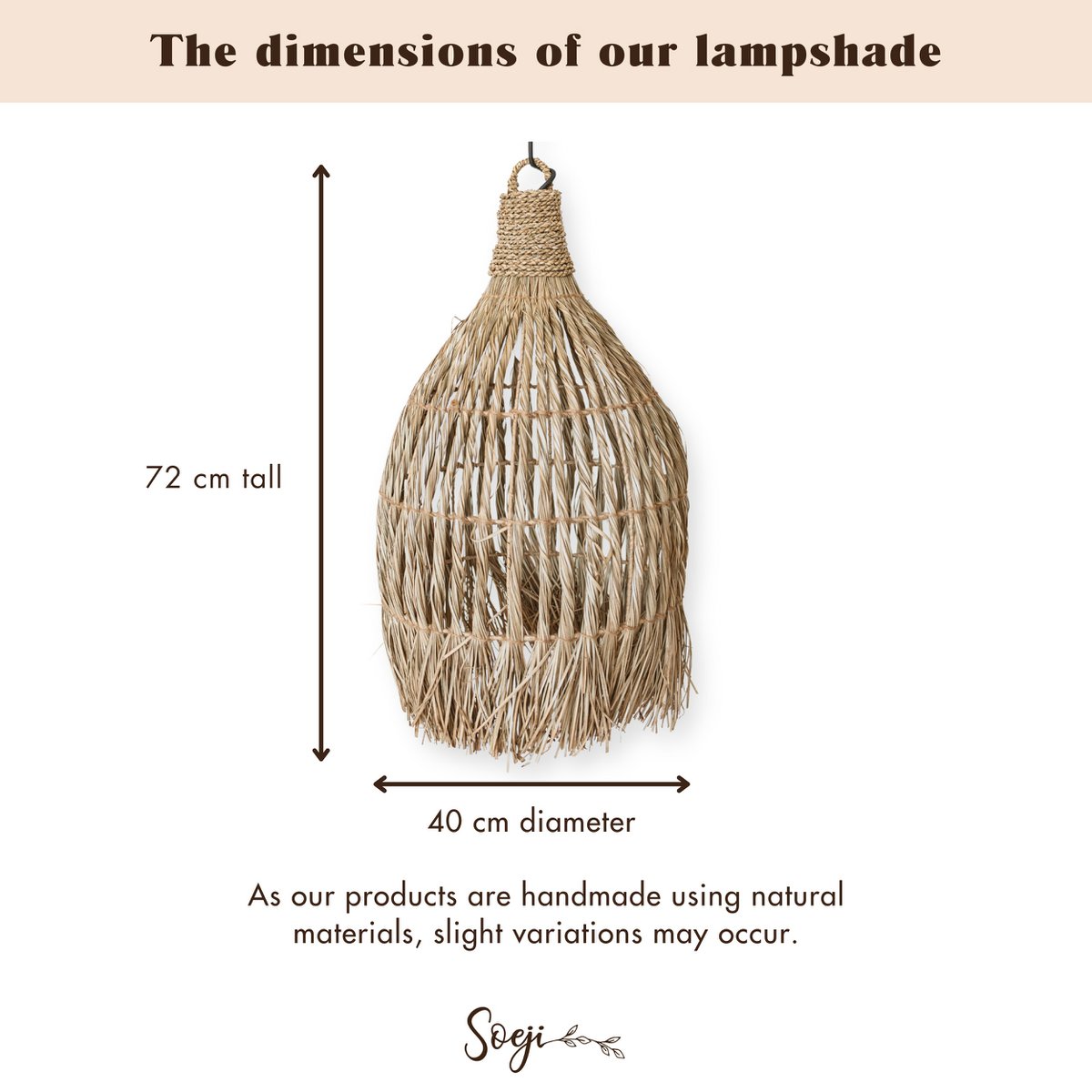 Soeji Lampung – Seagrass-riippuvalaisimen varjostin 72 cm