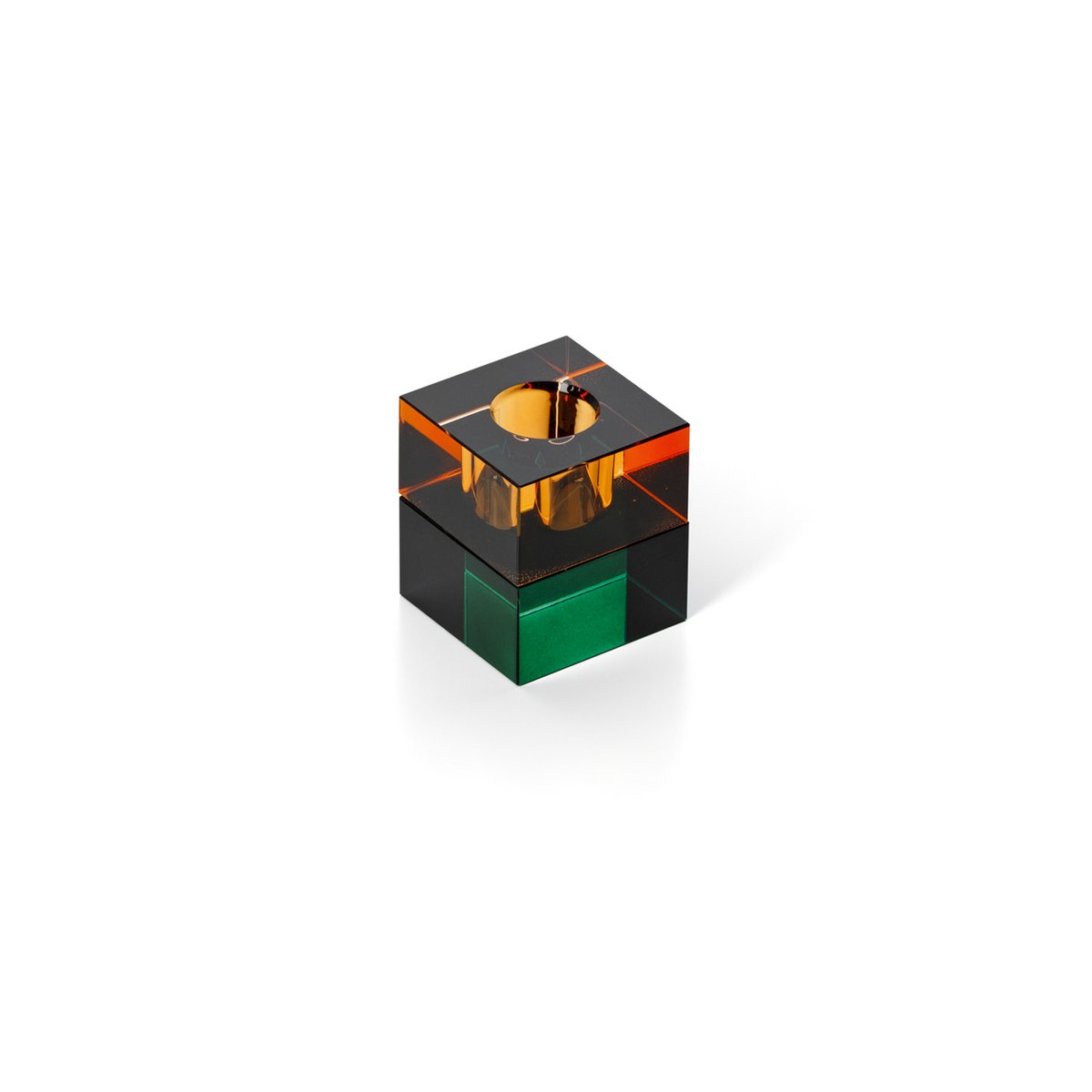 The Gem Blocks Candle Holder – meripihkan ja vihreän sävyinen lasikynttilänjalka