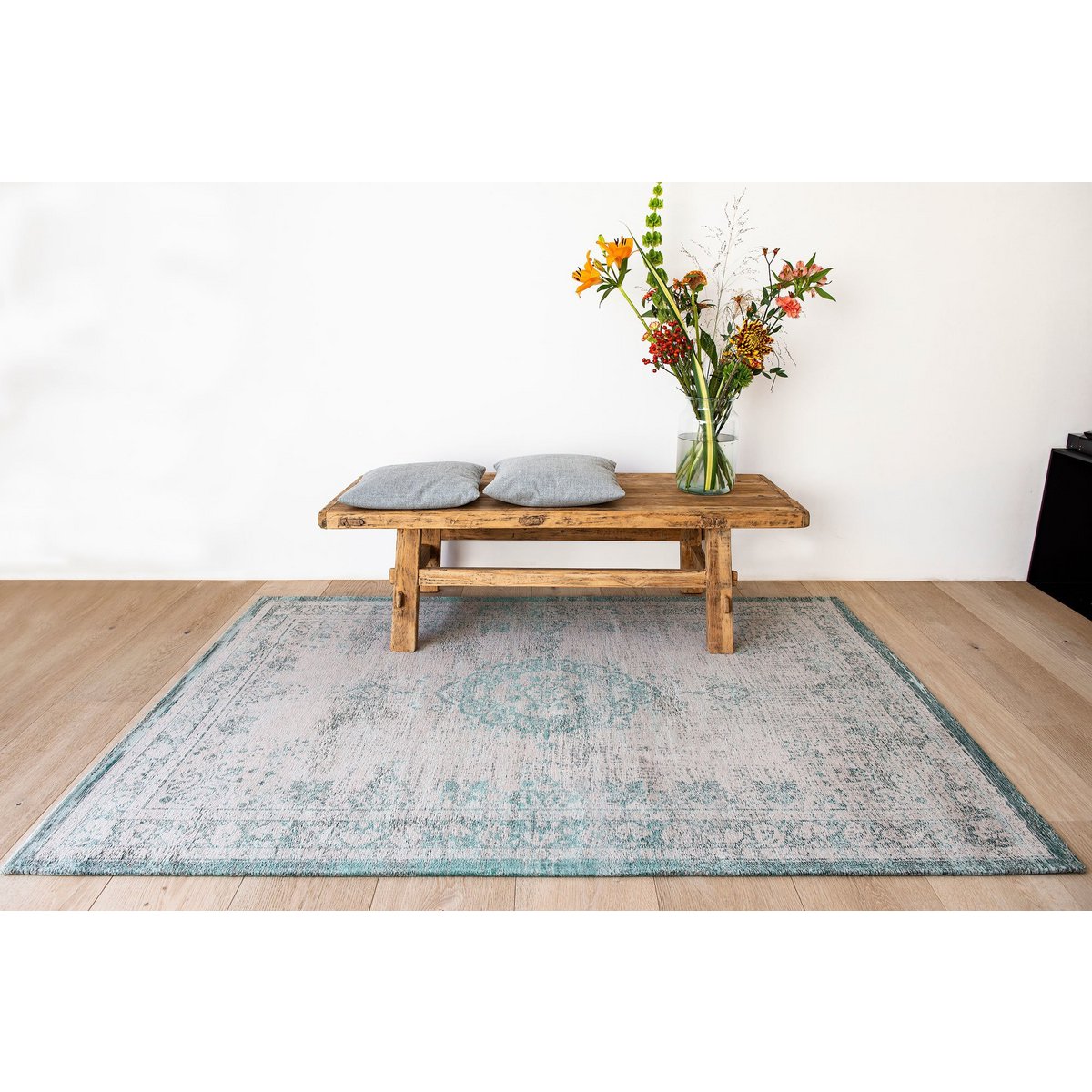 Louis De Poortere Eco Rug Medallion – vihreä vintage-matto, useita kokoja
