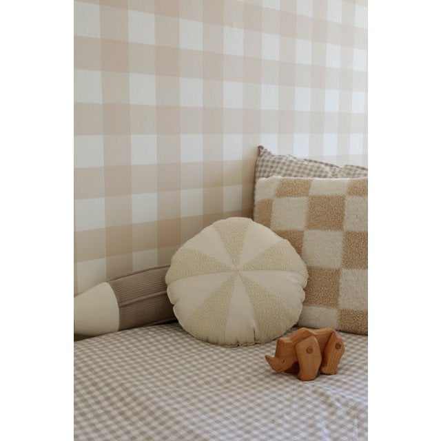 Moi Mili pyöreä koristetyyny – beige ja luonnonvalkoinen