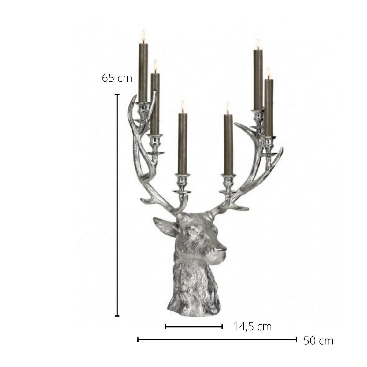 EDZARD Hirsch Richard -kynttilänjalka 6 kynttilälle – 65 cm
