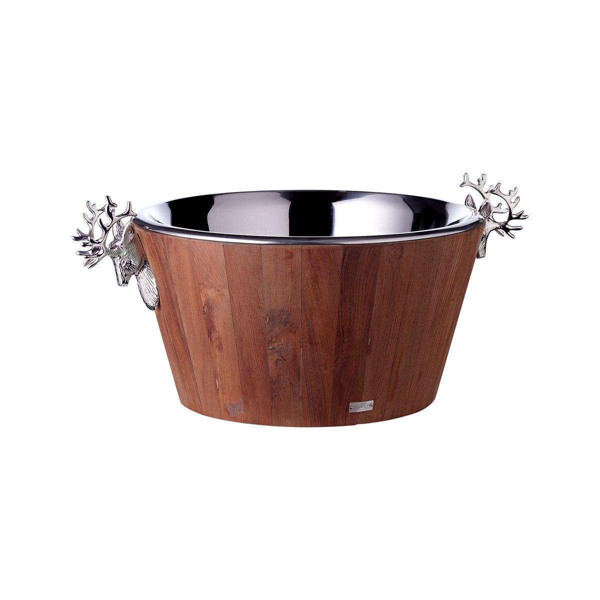 EDZARD Teak & Steel -samppanjacooleri – 47 cm