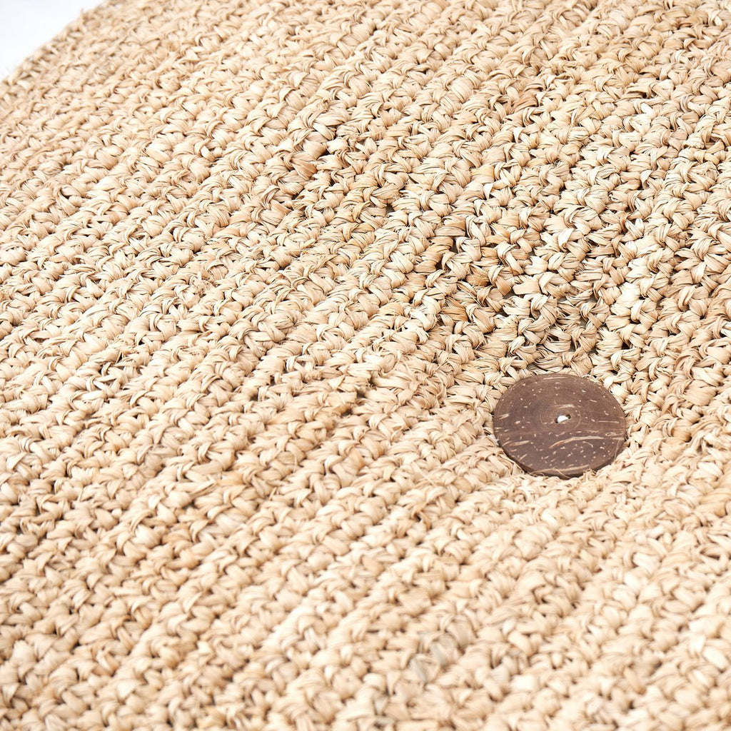 Soeji Padar – käsintehty raffia-pouf 55 × 55 cm