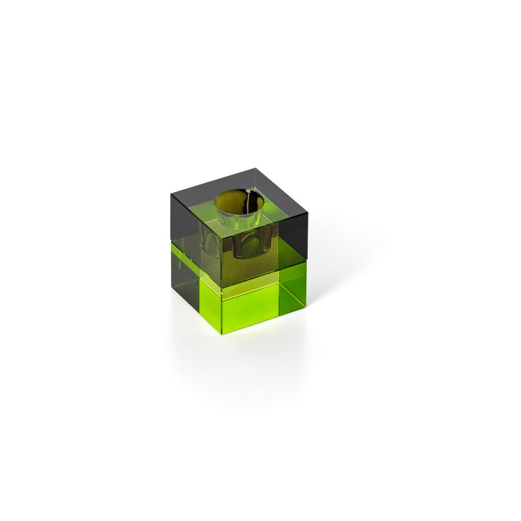 The Gem Blocks Candle Holder – savunvihreä lasikynttilänjalka