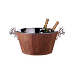EDZARD Teak & Steel -samppanjacooleri – 47 cm
