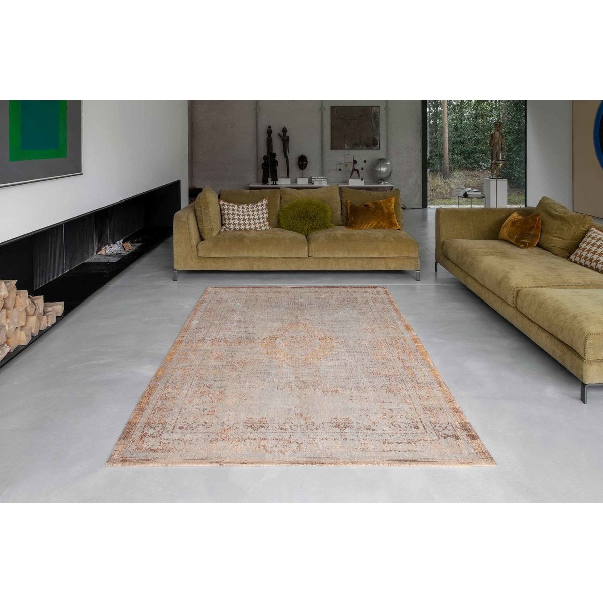 Louis De Poortere Eco Rug Medallion – ruskea vintage-matto, useita kokoja