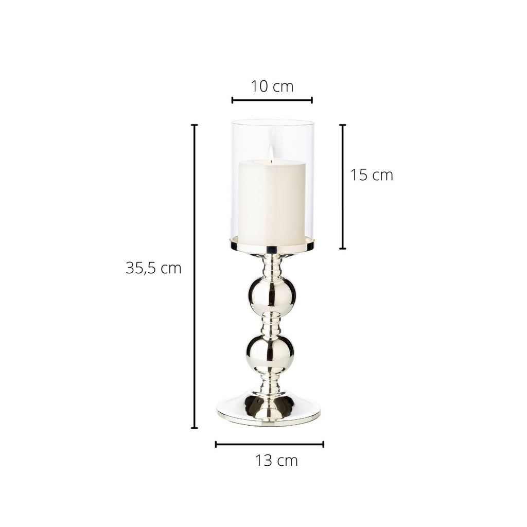EDZARD Bamboo -kynttilänjalka 35,5 cm – hopeoitu