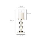 EDZARD Bamboo -kynttilänjalka 35,5 cm – hopeoitu