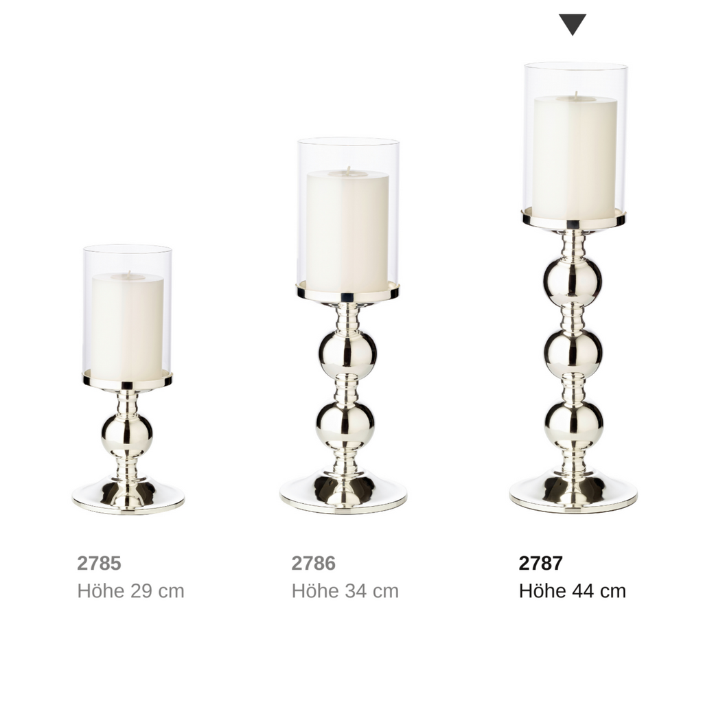 EDZARD Bamboo -kynttilänjalka 43 cm – hopeoitu ja tummumissuojattu
