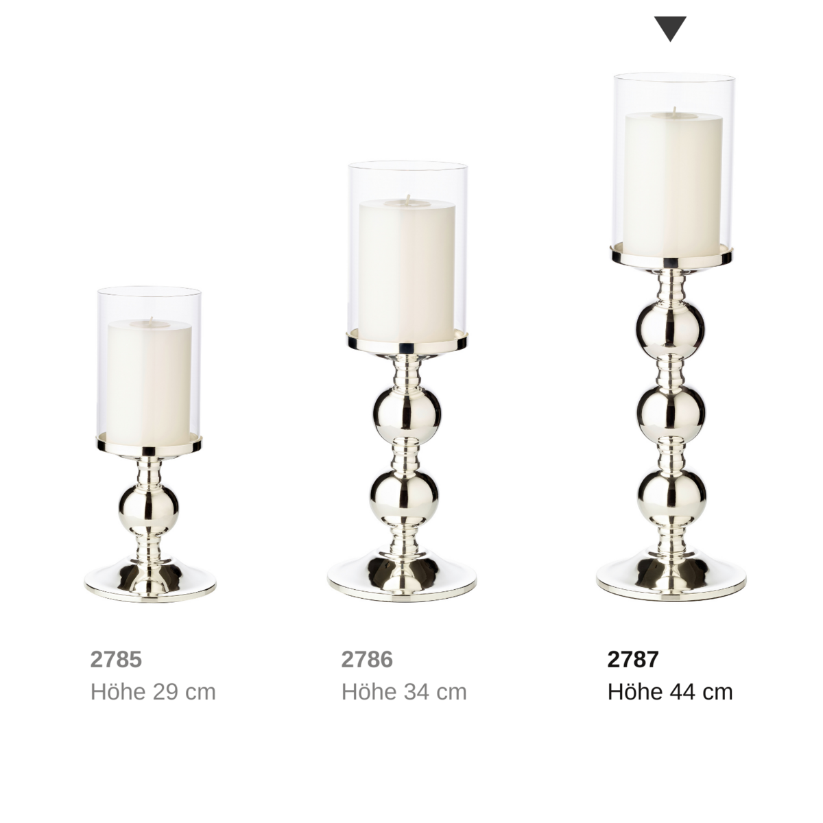 EDZARD Bamboo -kynttilänjalka 43 cm – hopeoitu ja tummumissuojattu