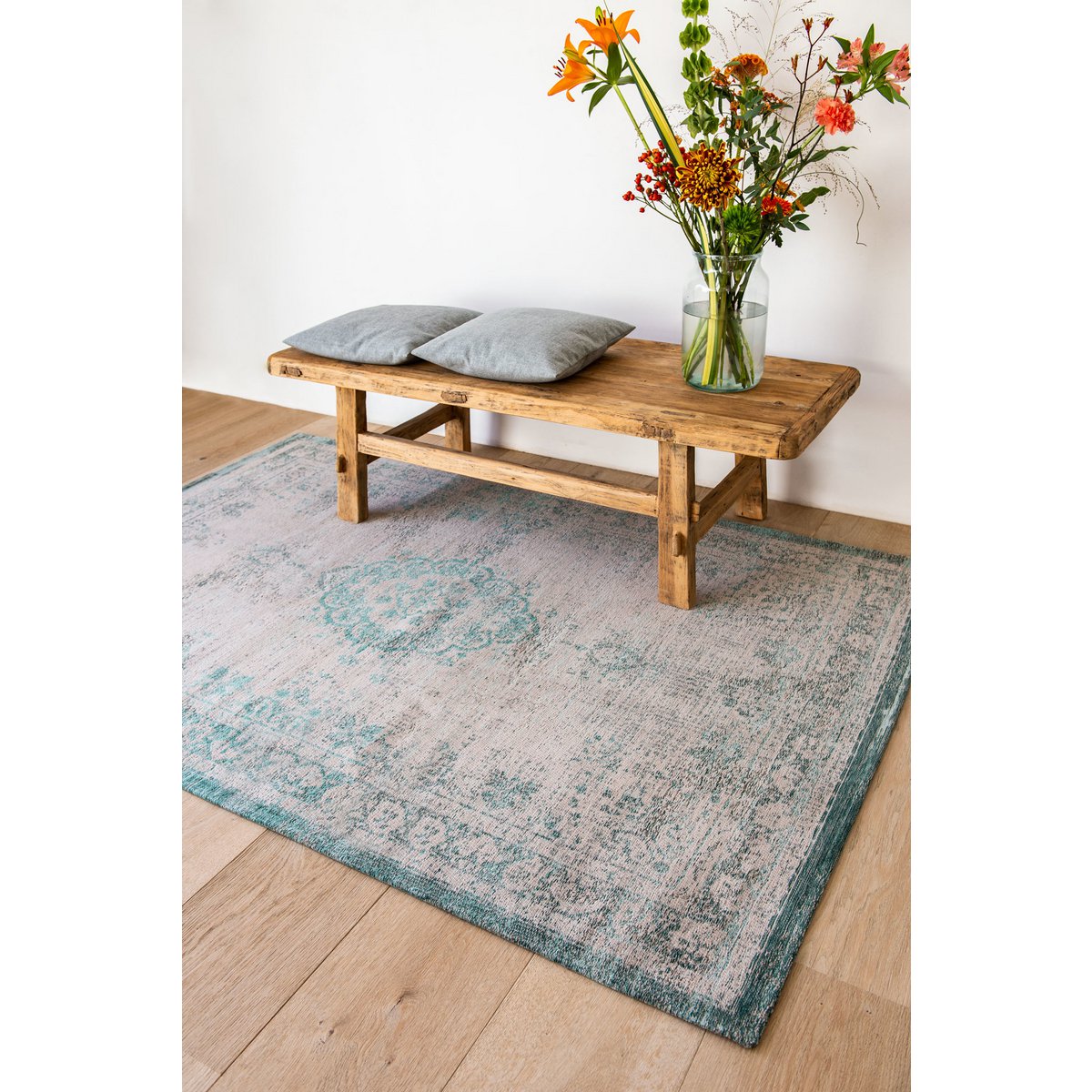 Louis De Poortere Eco Rug Medallion – vihreä vintage-matto, useita kokoja