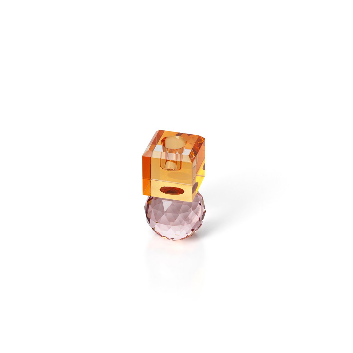 The Citrine & Rose Quartz Candle Holder – pinkki lasikynttilänjalka