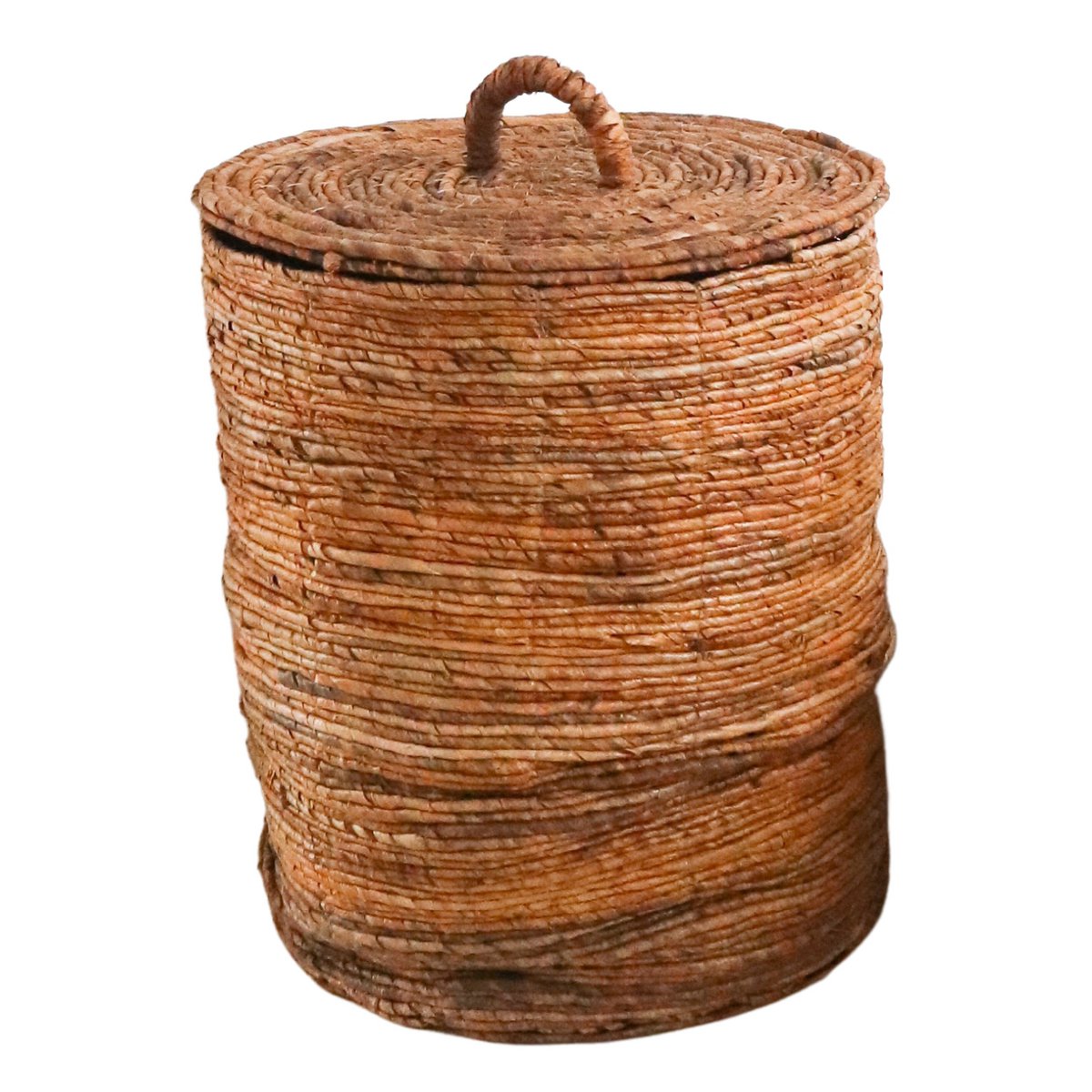 Soeji Ombak – käsintehty banaanikuituinen pyykkikori kannella 53 × 40 cm