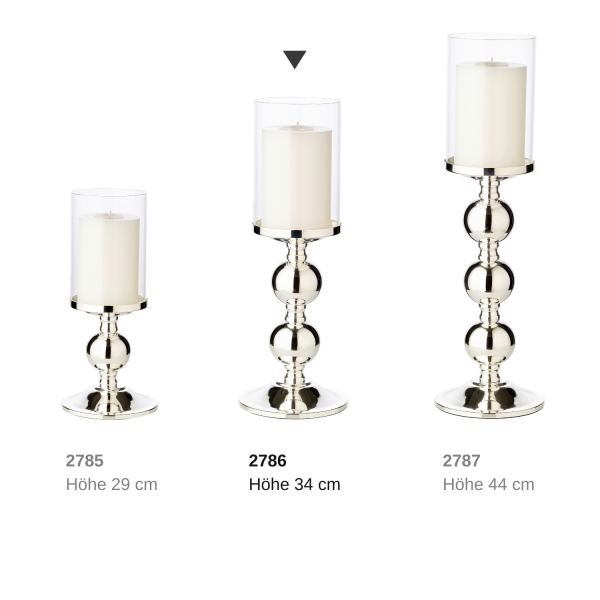 EDZARD Bamboo -kynttilänjalka 35,5 cm – hopeoitu